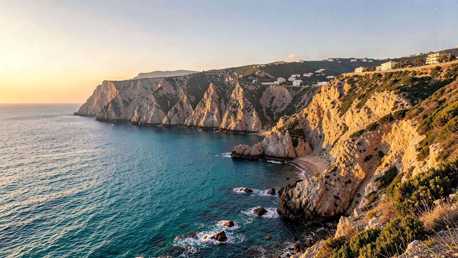 Costa Blanca coastline at golden hour